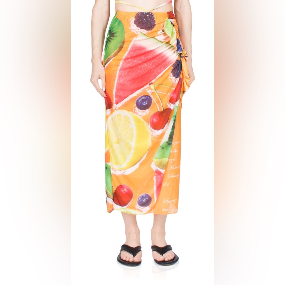 House of Sunny Colorful Fruit Print Sarong